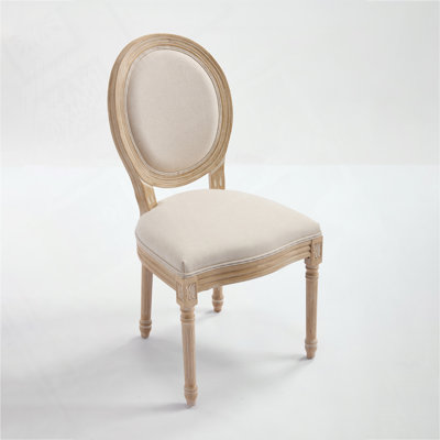 French Upholstered Dining Chair with Round Back by Astoria Grand