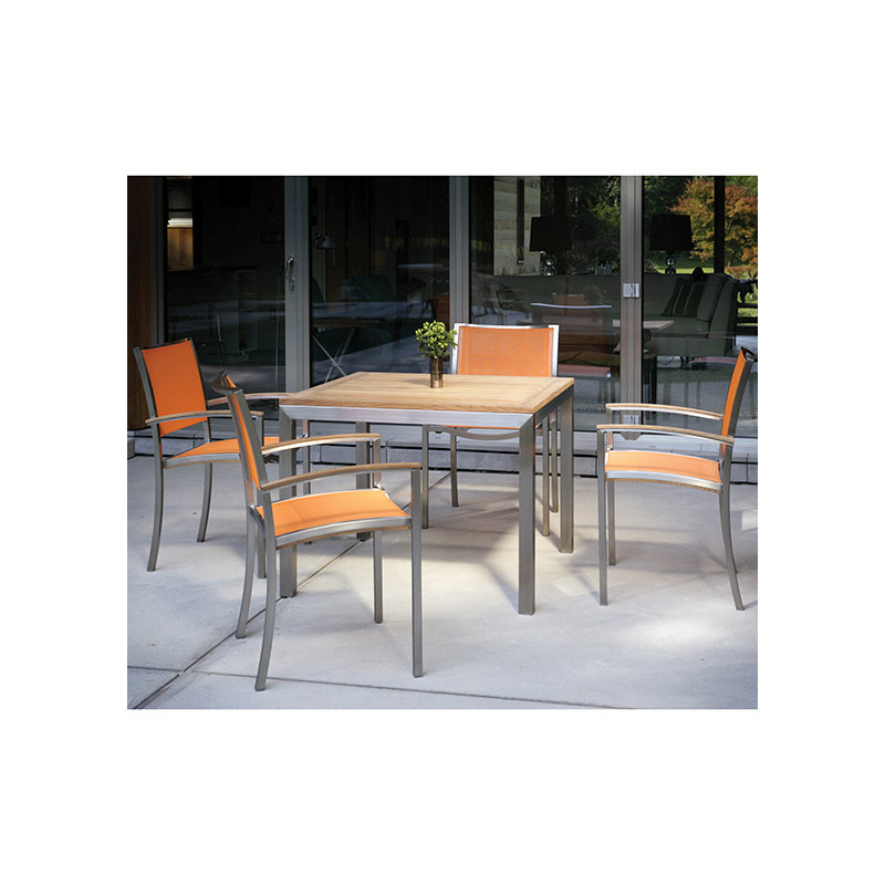 Tiburon Square Solid Wood Dining Table, None Electropolish