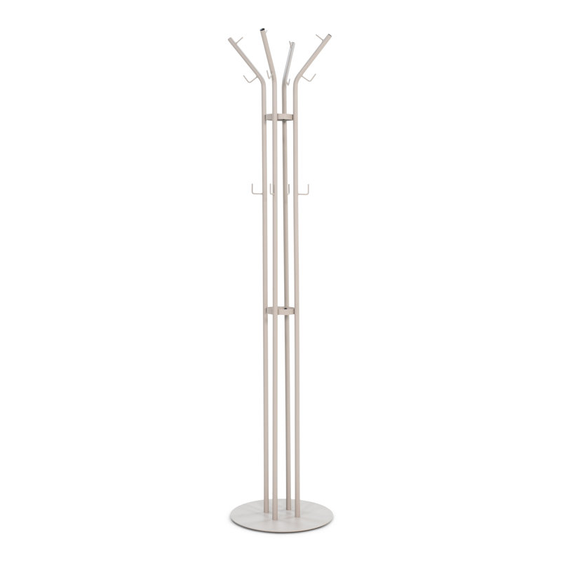 CHARLY Steel Wall 8 - Hook Coat Rack, Beige