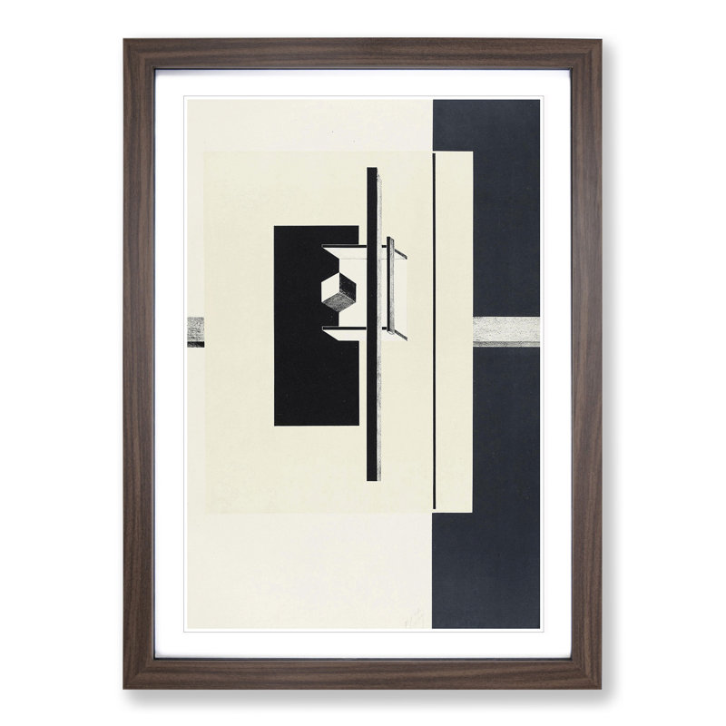 Avant Garde by El Lissitzky - Picture Frame Painting, Walnut Framed, 48cm H x 36cm W x 2cm D