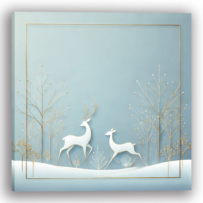 Art mural sur toile Minimalist Winter, H 12 po x l 12 po x P 1 po