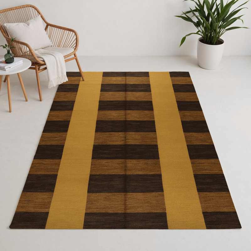 Tapis d'intérieur et d'extérieur à carreaux brun, Rectangulaire 3 pi x 5 pi