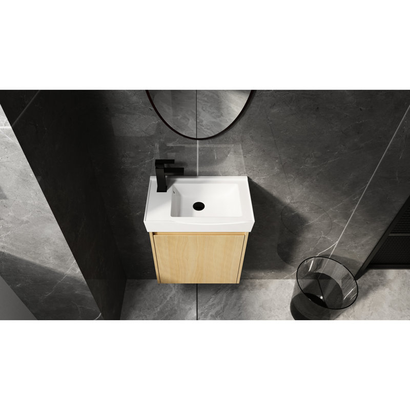 Meuble-lavabo de salle de bain avec lavabo en céramique de 20 po et rangement pour armoire