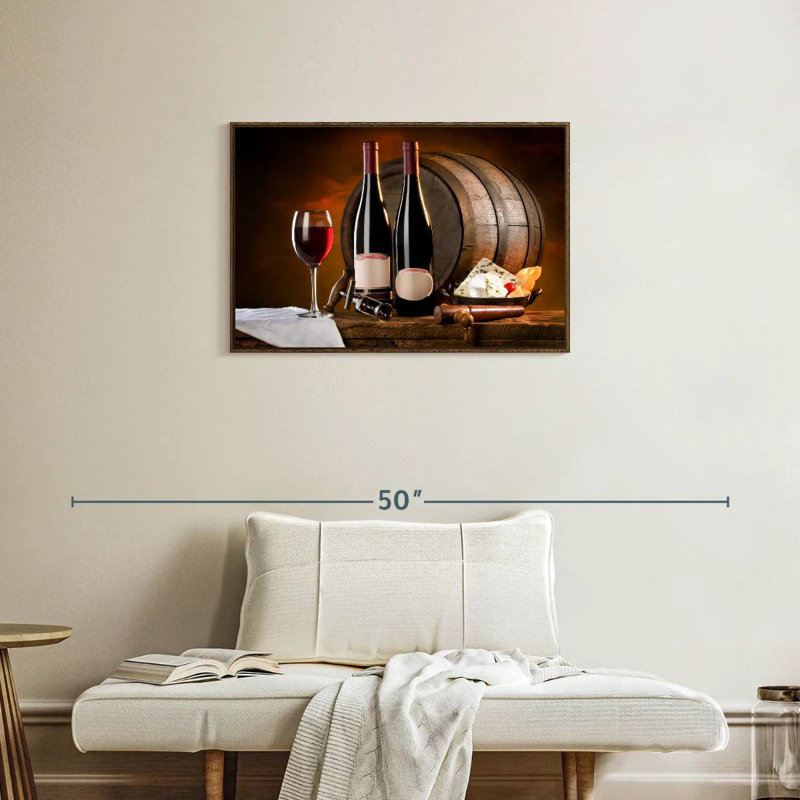 Vin rétro raffiné, Cadre flottant noyer, 31 po x 21 po