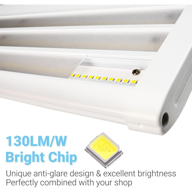 220W LED High Bay Light 2-Pack - 28,600LM 4FT Linear Warehouse Lighting, 1-10V Dimmable & 120-277V Compatible, UL Listed Fixture For Factories Workshops