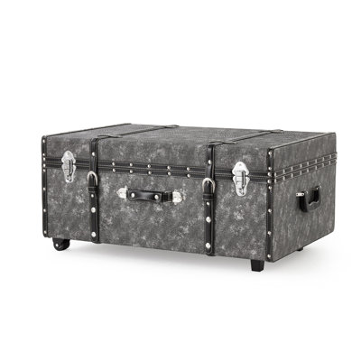 Texture Storage Trunk with Wheels - Marbled Pattern