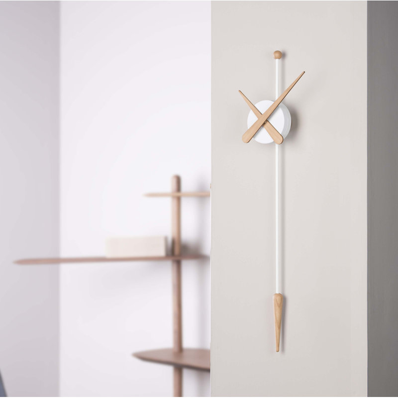 Analog Wall Clock, White Oak