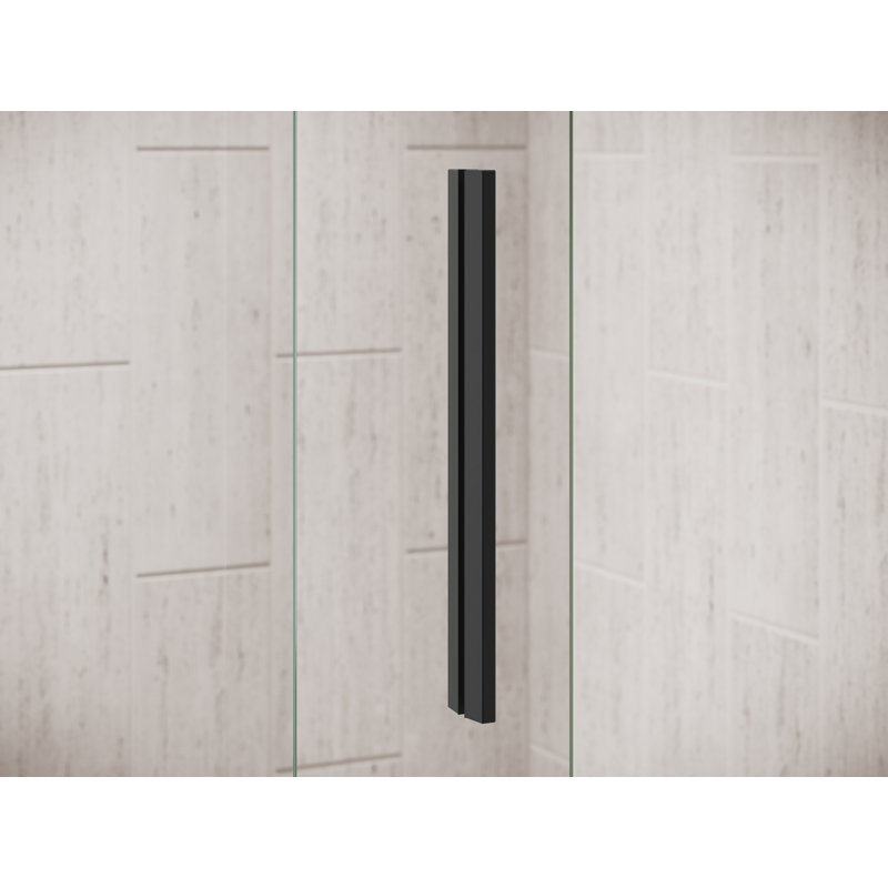 Levity 57" x 59.75" Bypass Bath Door with CleanCoat® Technology, Clear, Matte Black