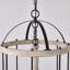 Lustre lanterne rustique en bois à 4 lumières, suspension en cage pour salle à manger, îlot de cuisine, entrée ou hall d'entrée.