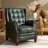 Martina 29.25''W Waxed Leather Power Recliner with Solid Wood Legs-1357143037