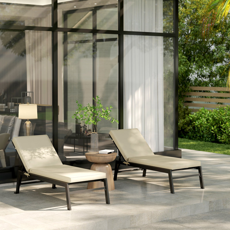 2 - Piece Outdoor Seat/Back Cushion, Beige