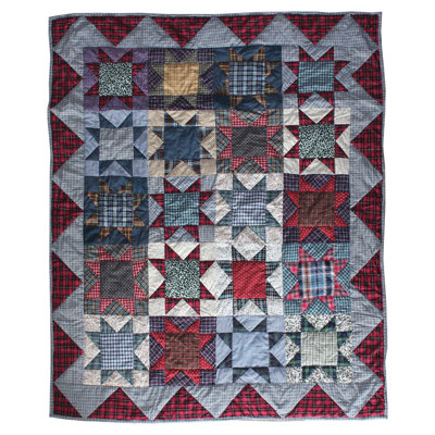 Denim Burst Quilted Throw Blanket