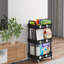 Chariot de cuisine, organisateur de rangement multifonctionnel à roulettes, chariot mobile avec roulettes verrouillables-683819923