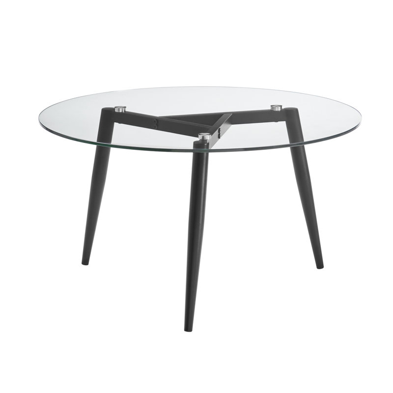 Joilyn Glass Top Single Coffee Table, Black