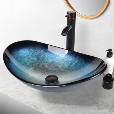 Metro Lane 53.3mm L x 35mm W Glass Specialty Sink with Tap