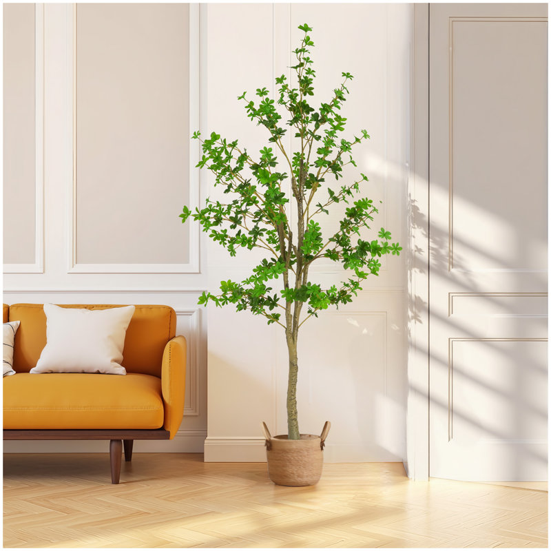 76" Artificial Enkianthus Tree with Black Plastic Pot