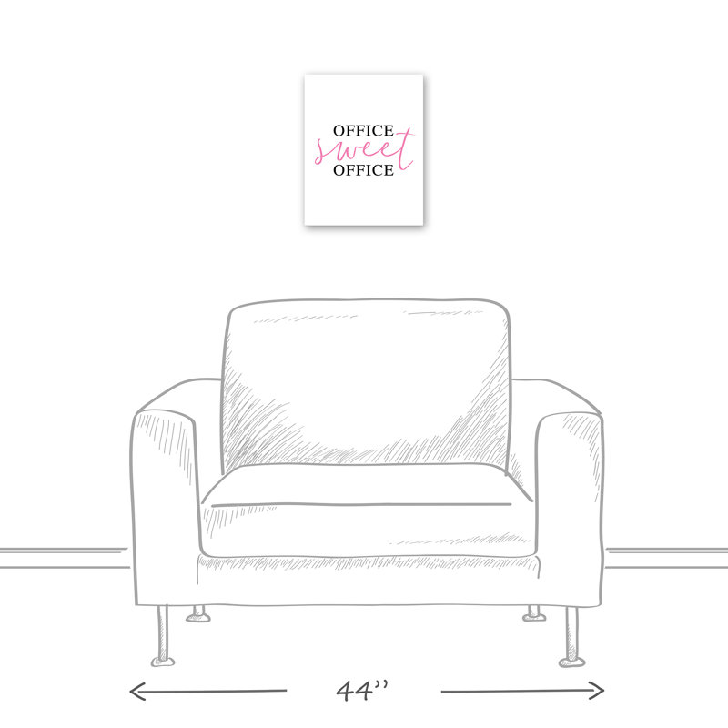 «Office Sweet Office», reproduction d'art textuel sur toile, H 14 po x l 11 po x P 1,25 po, Toile tendue