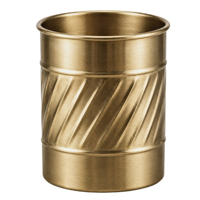 Handcrafted Wave Embossed Metal Kitchen Utensil Holder