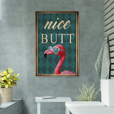Flamingo Nice Butt - 1 Piece Rectangle Graphic Art " Flamingo Nice Butt "