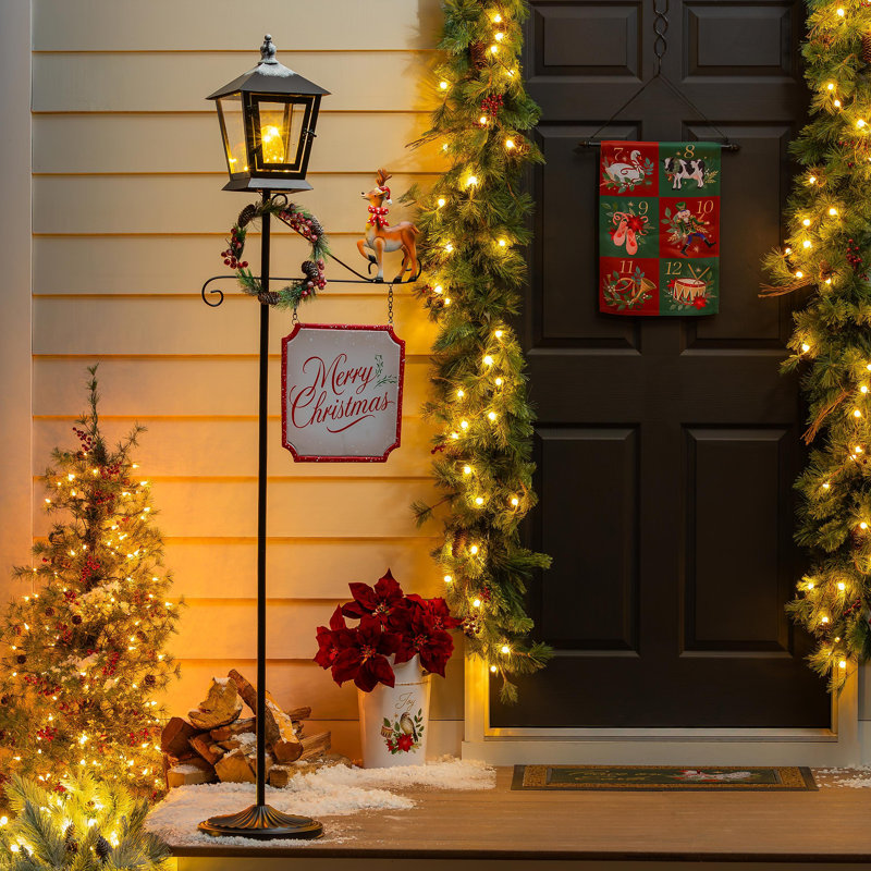 LED Lamp Post Garden Statue, 71"H