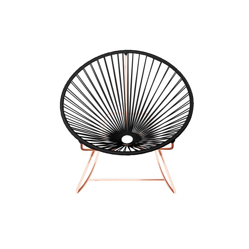 Chaise berçante intérieure / extérieure faite à la main Innit, Noir / Cuivre