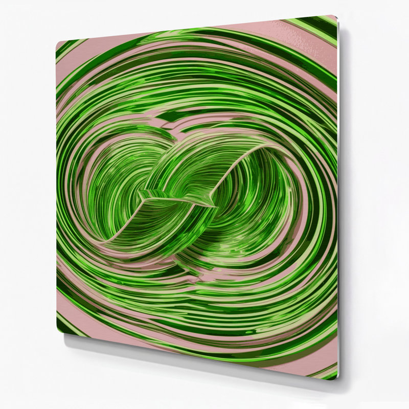 Op Art 64 Green Metal Wall Art