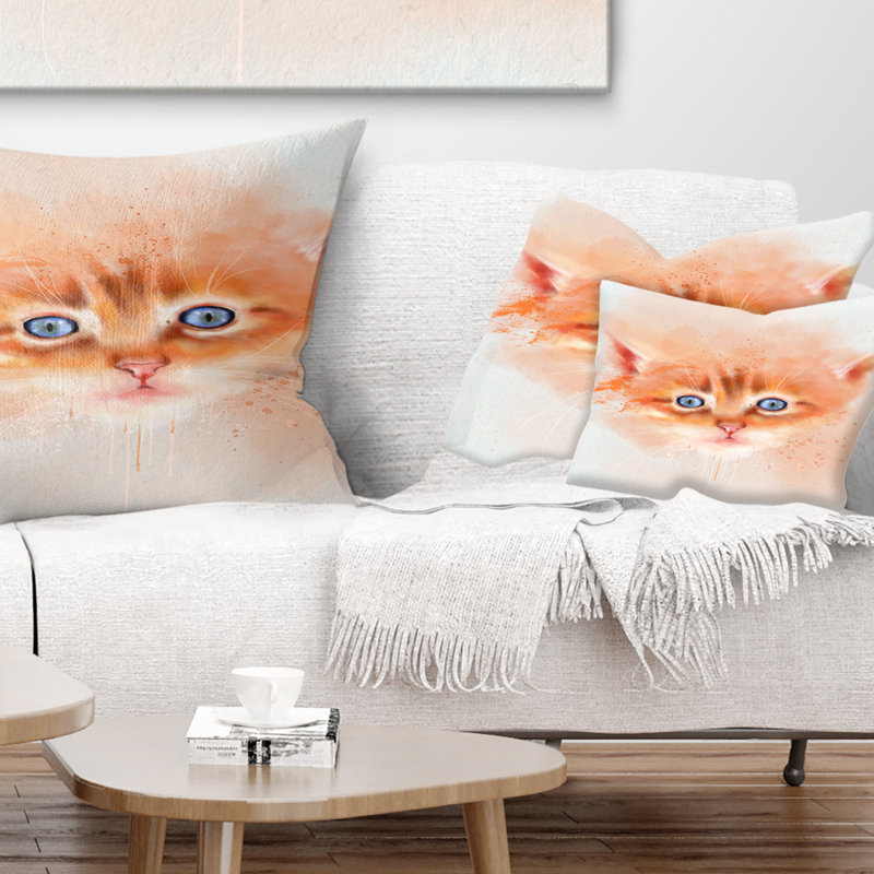 Coussin lombaire en aquarelle animal jolie