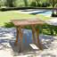 Table de salle à manger Brizio en bois d'acacia de style transitionnel, avec dessus à lattes, pieds incurvés et design extérieur-100504610