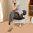 Stool With Backrest And Wheels(Grey)-1954551774
