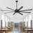 Vaczon 84 Inch Industrial Black HVLS Ceiling Fan with Remote Control, Windmill Large Aluminum Blades Ceiling Fan without Light-1797658484