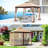 10 pi. L 10 pi. D Pavillon de jardin en acier avec filet (installation rapide)-61292554