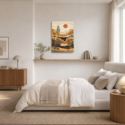 Layered Wood Desert Canyon Landscape Canvas Wall Art