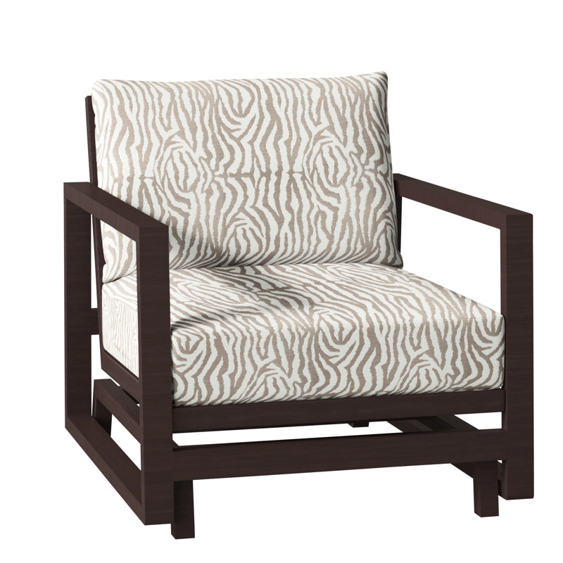 Avondale Patio Lounge Chair with Cushions, Cabana Stripe Midnight, Avondale Aluminum #60 Oak, No Welt