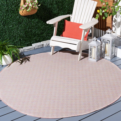 Humphery 230 Area Indoor/Outdoor Area Rug in Light Pink/White/Yellow