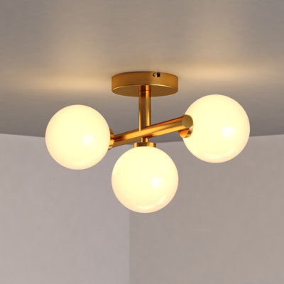 Plafonnier semi-encastré blanc l 13 po Evan