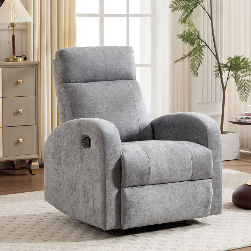  30.3'' Wide Modern Contemporary Upholstered Recliner, Light Gray