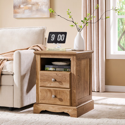End Table with Charging Station and 2 Drawers