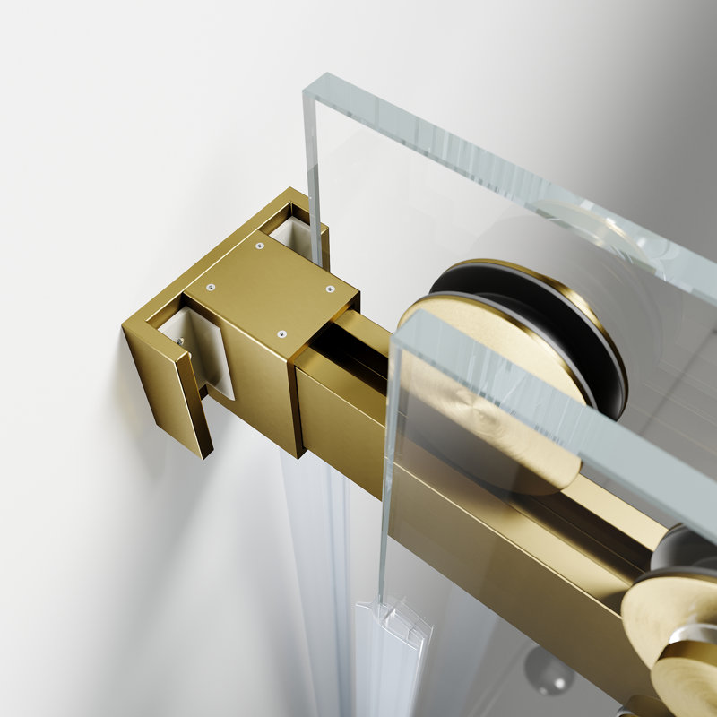 - W x 79'' H Double Added Door Frameless Shower Door with Enduro Easy-Clean Shield, Gold