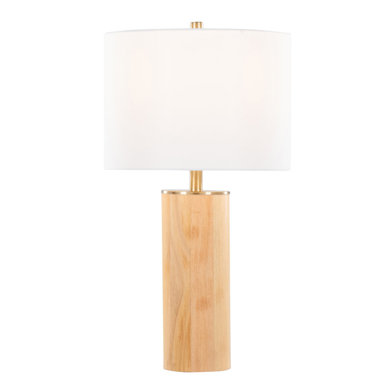 Cylinder Ash 27" Wood Table Lamp