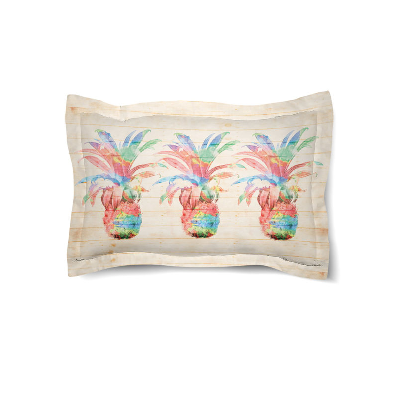 Colorful Pineapple Cotton Pillow Sham