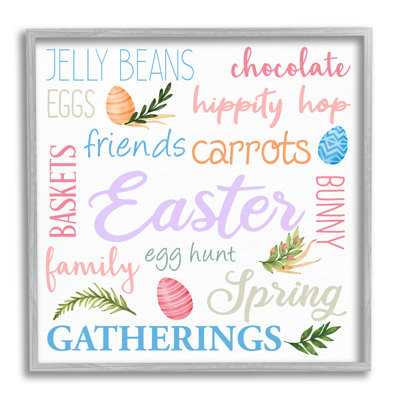 Festive Easter Activity Sign Patterned Eggs Motif by Kim Allen - Graphic Art