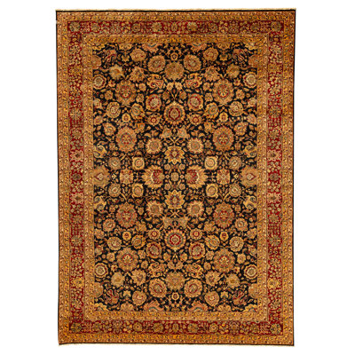 Tapis rectangulaire en laine noué à la main