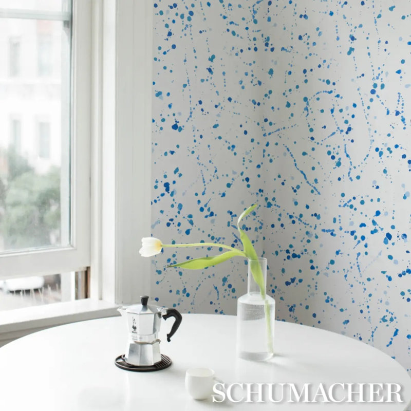 Papier peint Schumacher x Porter, Bleu