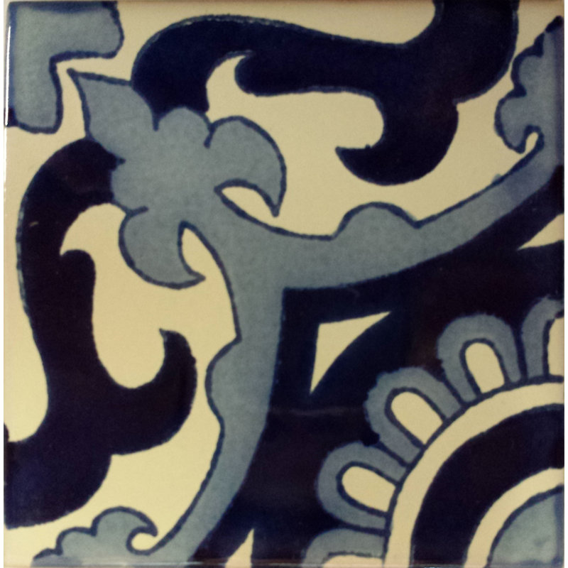 4.2" x 4.2" 9pcs TalaMex Blue Vicenza Talavera Mexican Tile