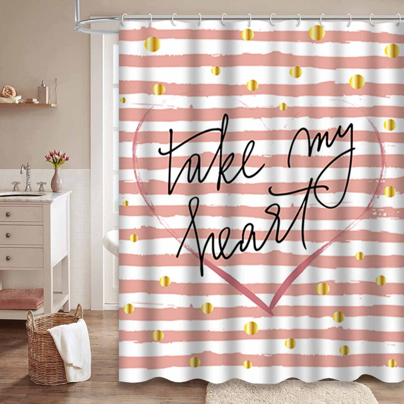 Rideau de douche Valentines Day, L 72 po x l 78 po