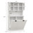 White Laundry Cabinet With Two Compartments And Removable Storage Bags Basket-1762840154