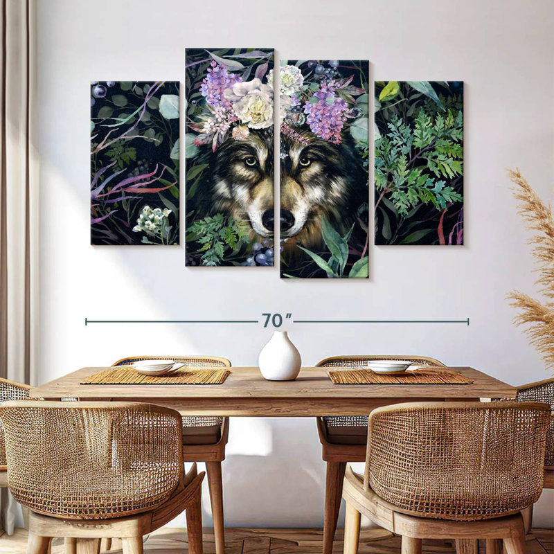 Couronne florale de loup Brampt, H 42 po x l 68 po