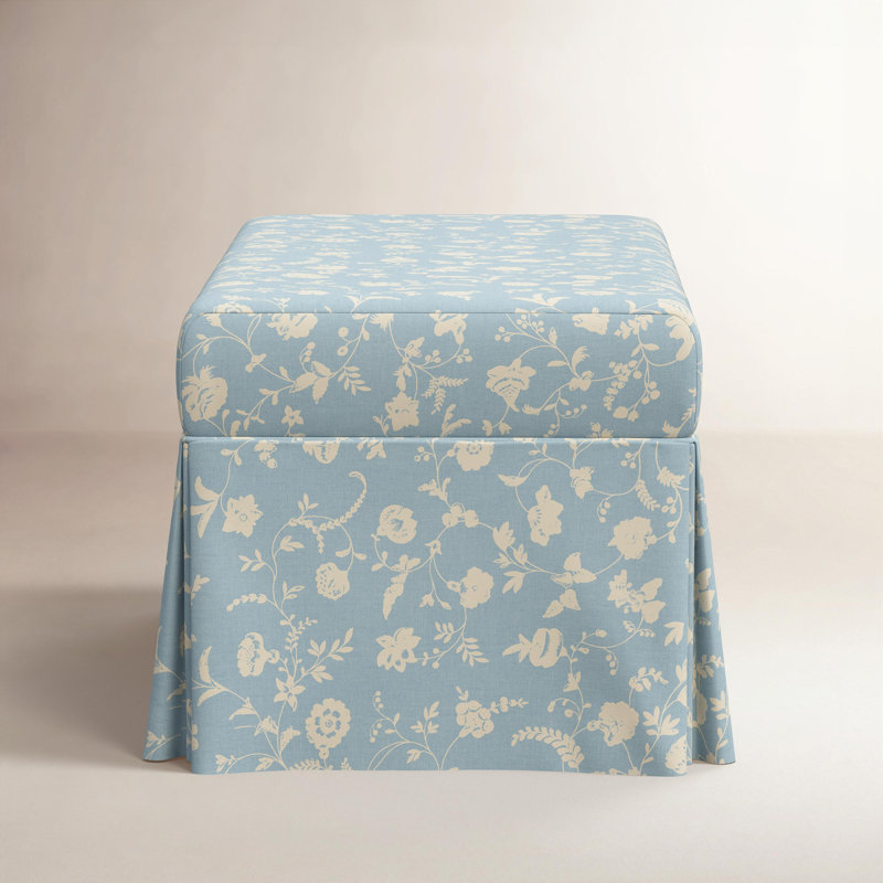 Banc de rangement à jupe Hamilton, Robina Floral Chambray