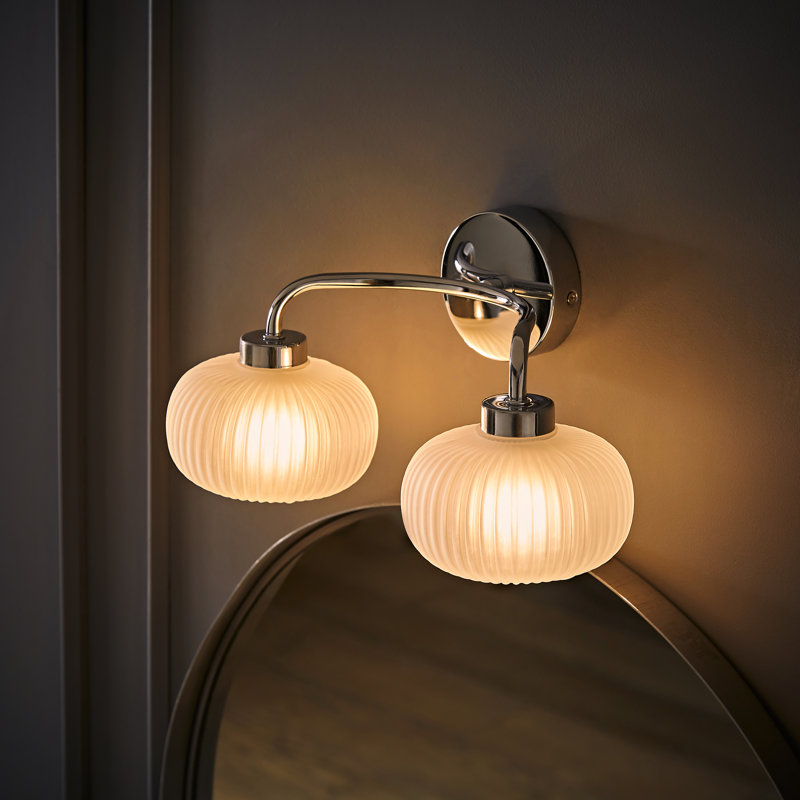 Rawdha Glass Armed Sconce, No, Chrome