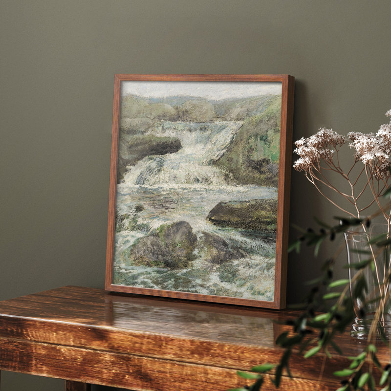 «Vintage Landscape CCxxiv» sur papier, Noyer, H 14 po x l 11 po